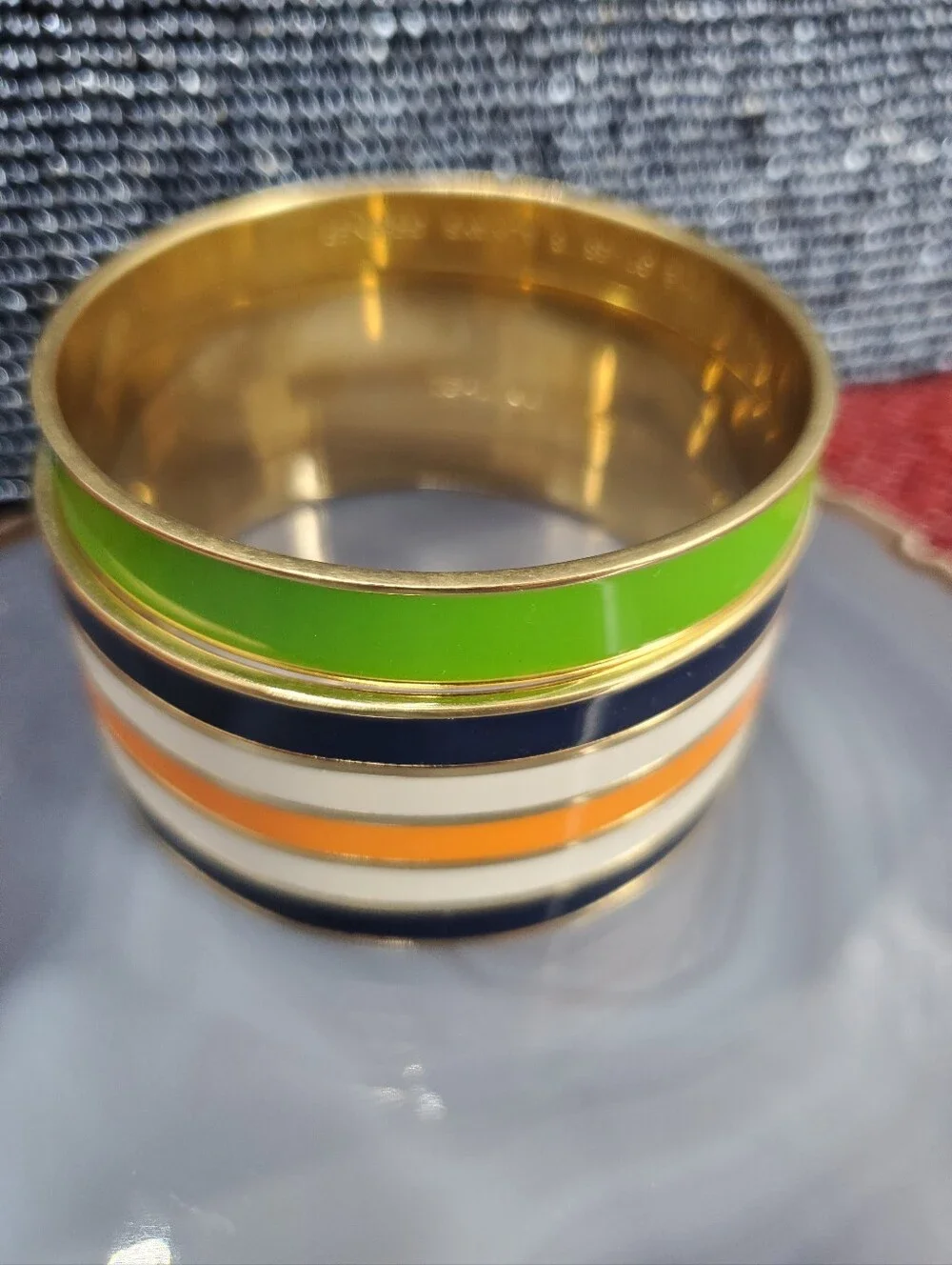 Two vibrant enamel and gold-plated bangle bracelets from Kate Spade New York. - Picture 7 of 17